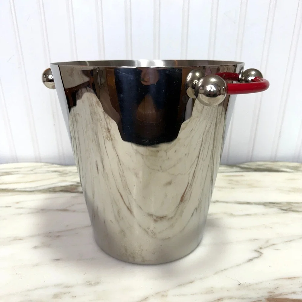 Waterford Marquis Champagne Bucket Stainless Steel Red Handles